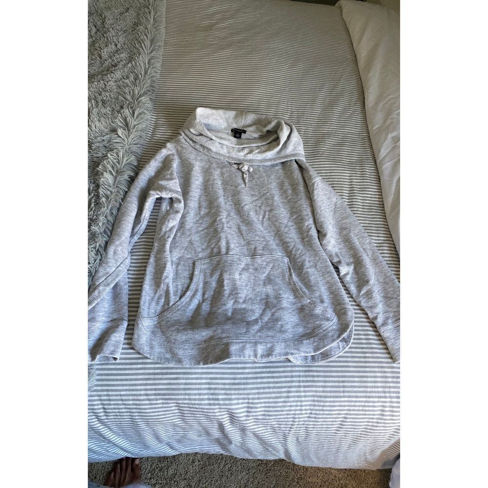 Champion Elite Cowl Neck Sweater Front Pocket Rounded Hem Size S